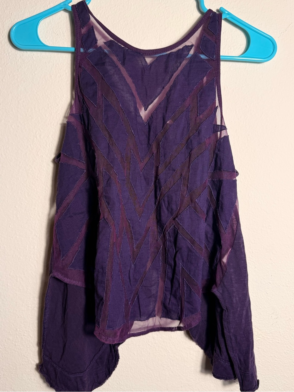 Free People Deep Purple Cutout Cold-Shoulder Tunic